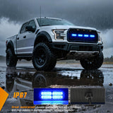 Nilight 4PCS 24LED Emergency Strobe lights 12V 24V Blue Surface Mount Grille Hazard Safety Warning Light Sync Feature Side Flashing Marker Flash for Car Truck Campers, view 6