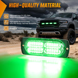 Nilight 4PCS 24LED Emergency Strobe lights 12V 24V Green Surface Mount Grille Hazard Safety Warning Light Sync Feature Side Flashing Marker Flash for Car Truck Campers, view 5