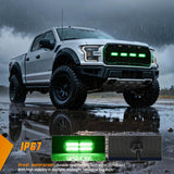 Nilight 4PCS 24LED Emergency Strobe lights 12V 24V Green Surface Mount Grille Hazard Safety Warning Light Sync Feature Side Flashing Marker Flash for Car Truck Campers, view 6