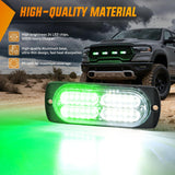 Nilight 4PCS 24LED Emergency Strobe lights 12V 24V Green White Surface Mount Grille Hazard Safety Warning Light Sync Feature Side Flashing Marker Flash for Car Truck Campers, view 5