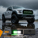 Nilight 4PCS 24LED Emergency Strobe lights 12V 24V Green White Surface Mount Grille Hazard Safety Warning Light Sync Feature Side Flashing Marker Flash for Car Truck Campers, view 6