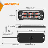 Nilight 4PCS 24LED Emergency Strobe lights 12V 24V Red Surface Mount Grille Hazard Safety Warning Light Sync Feature Side Flashing Marker Flash for Car Truck Campers, view 2