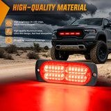 Nilight 4PCS 24LED Emergency Strobe lights 12V 24V Red Surface Mount Grille Hazard Safety Warning Light Sync Feature Side Flashing Marker Flash for Car Truck Campers, view 5