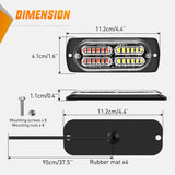 Nilight 4PCS 24LED Emergency Strobe lights 12V 24V Red White Surface Mount Grille Hazard Safety Warning Light Sync Feature Side Flashing Marker Flash for Car Truck Campers, view 2