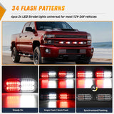 Nilight 4PCS 24LED Emergency Strobe lights 12V 24V Red White Surface Mount Grille Hazard Safety Warning Light Sync Feature Side Flashing Marker Flash for Car Truck Campers, view 4