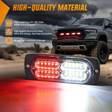 Nilight 4PCS 24LED Emergency Strobe lights 12V 24V Red White Surface Mount Grille Hazard Safety Warning Light Sync Feature Side Flashing Marker Flash for Car Truck Campers, view 5