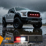 Nilight 4PCS 24LED Emergency Strobe lights 12V 24V Red White Surface Mount Grille Hazard Safety Warning Light Sync Feature Side Flashing Marker Flash for Car Truck Campers, view 6