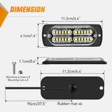 Nilight 4PCS 24LED Emergency Strobe lights 12V 24V White Surface Mount Grille Hazard Safety Warning Light Sync Feature Side Flashing Marker Flash for Car Truck Campers, view 2