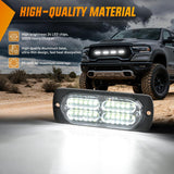 Nilight 4PCS 24LED Emergency Strobe lights 12V 24V White Surface Mount Grille Hazard Safety Warning Light Sync Feature Side Flashing Marker Flash for Car Truck Campers, view 5
