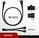 Nilight 4Pcs 2FT Extension Cords | 3Pcs 2 Way Y Splitter 4PIN Extension Cord Kit, view 2