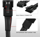 Nilight 4Pcs 2FT Extension Cords | 3Pcs 2 Way Y Splitter 4PIN Extension Cord Kit, view 3