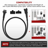 Nilight 4Pcs 2FT Extension Cords | 3Pcs 2 Way Y Splitter 4PIN Extension Cord Kit, view 5