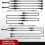 Nilight 4Pcs 2FT Extension Cords | 3Pcs 2 Way Y Splitter 4PIN Extension Cord Kit, view 6