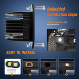 Nilight 4PCS 42W Flush Mount LED Light Pods - Upgraded Spot Flood Combo Beam Driving, Work, Backup, Reverse, Grill Mount Light for Offroad 4x4 Truck SUV, view 6