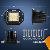 Nilight 4PCS 42W Flush Mount LED Pods Spot Flood Combo Beam Driving Backup Reverse Grill Mount Light with 16AWG LED POD Lights Wiring Harness Kit -4 Leads, view 3