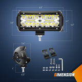 Nilight 4PCS 6.5Inch 120W Triple Rows Led Light Bar with 16AWG 5Pin Switch Wiring Harness Kit 4 Leads, view 3