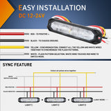 Nilight 4PCS 6 LED Blue Emergency Warning Strobe Lights, view 3