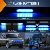 Nilight 4PCS 6 LED Blue Emergency Warning Strobe Lights, view 4