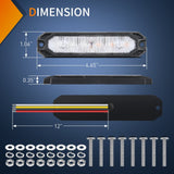 Nilight 4PCS 6 LED Yellow and Blue Emergency Warning Strobe Lights, view 2