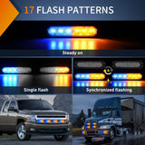 Nilight 4PCS 6 LED Yellow and Blue Emergency Warning Strobe Lights, view 4