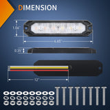 Nilight 4PCS 6 LED Purple and White Emergency Warning Strobe Lights, view 2