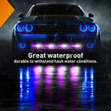 Nilight 4PCS 6 LED Purple and White Emergency Warning Strobe Lights, view 5