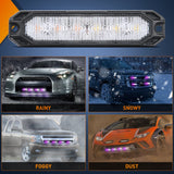 Nilight 4PCS 6 LED Purple and White Emergency Warning Strobe Lights, view 6