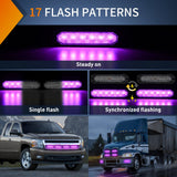Nilight 4PCS 6 LED Purple Emergency Warning Strobe Lights, view 4
