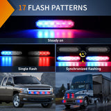 Nilight 4PCS 6 LED Red and Blue Emergency Warning Strobe Lights, view 4