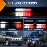 Nilight 4PCS 6 LED Red and White Emergency Warning Strobe Lights, view 4