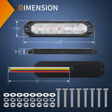 Nilight 4PCS 6 LED Red Emergency Warning Strobe Lights, view 2