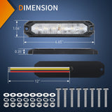 Nilight 4PCS 6 LED White Emergency Warning Strobe Lights, view 2