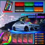 Nilight 4PCS Aluminum RGBW LED Underglow Strip Lights with APP & Remote | 396 LEDs Door Assist Multi Color DIY Sound Active Function Music Mode Underbody Light Strips for Car Truck RV, view 3