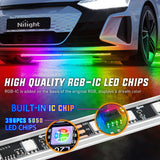 Nilight 4Pcs Aluminum Underglow Neon Accent Strip Lights 396 LEDs Dream Color Door Assist Multi Mode Sound Active Function Music Modes with APP Remote Control Underbody Light Strips for Car Truck RV, view 3