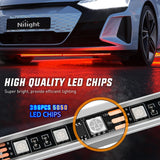 Nilight 4Pcs Aluminum Underglow Neon Accent Strip Lights 396 LEDs RGB Door Assist Multi Color DIY Sound Active Function Music Mode with APP and Remote Control Underbody Light Strips for Car Truck RV, view 3