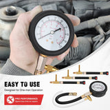Nilight 4pcs Fuel Pressure Gauge Tester Kit with 6.30 7.89 9.49 Fuel Line Fittings, view 2