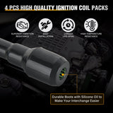 Nilight 4Pcs Ignition Coil Pack Automotive Replacement Ignition Coils Fit for Nissan 2004 2005 2006 2007 2008 2009 2010 2011 2012 2013 2014 2015 2016 2017 2018 07 09 Sentra Altima Rogue Select Urvan Pathfinder NV200 NV350 Cube Versa 2014 2015 Infiniti, view 2