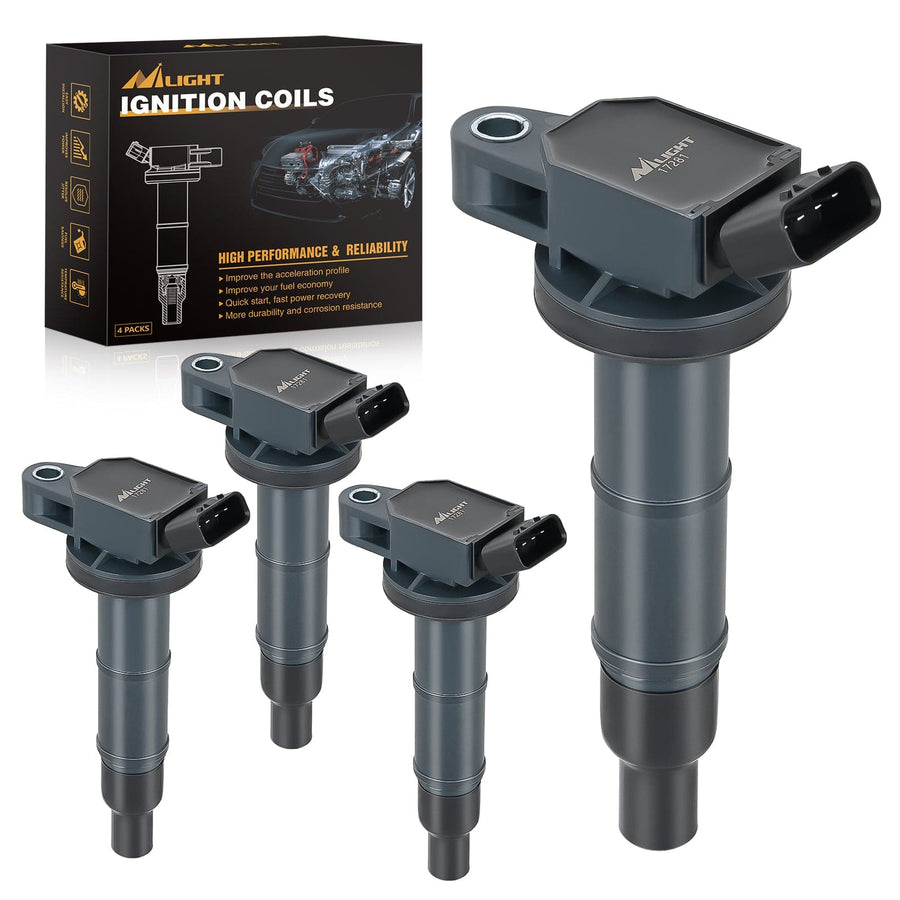 Nilight 4pcs Ignition Coil Packs Fit for Toyota 2002 2003 2004 2005 2006 2007 2008 2009 Camry Highlander RAV4 Corolla Matrix Solara 2010 2011 2012 2013 2014 2015 Lexus Scion TC XB 2.4 2.0L OE# UF333 C1330 90919-02244