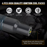 Nilight 4pcs Ignition Coil Packs Fit for Toyota 2002 2003 2004 2005 2006 2007 2008 2009 Camry Highlander RAV4 Corolla Matrix Solara 2010 2011 2012 2013 2014 2015 Lexus Scion TC XB 2.4 2.0L OE# UF333 C1330 90919-02244, view 2