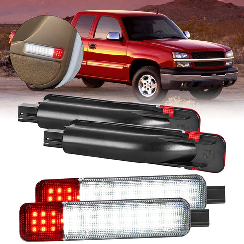 Nilight 4PCS LED Interior Door Panel Light Courtesy Warning Lights White Red Plug and Play Compatible with Chevy GMC C/K Silverado Sierra 1500 2500 3500 HD Suburban Cadillac Escalade Hummer H2