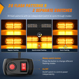 Nilight 4PCS LED Strobe lights 12V 24V Sync Feature Amber 24LED Emergency Hazard Warning Lights with Controller Hard Wire or Cigarette Lighter Plug for Car Truck RVs Campers, view 3