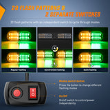 Nilight 4PCS LED Strobe lights 12V 24V Sync Feature Amber Green 24LED Emergency Hazard Warning Lights with Controller Hard Wire or Cigarette Lighter Plug for Car Truck RVs Campers, view 3