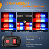 Nilight 4PCS LED Strobe lights 12V 24V Sync Feature Red Blue 24LED Emergency Hazard Warning Lights with Controller Hard Wire or Cigarette Lighter Plug for Car Truck RVs Campers, view 3