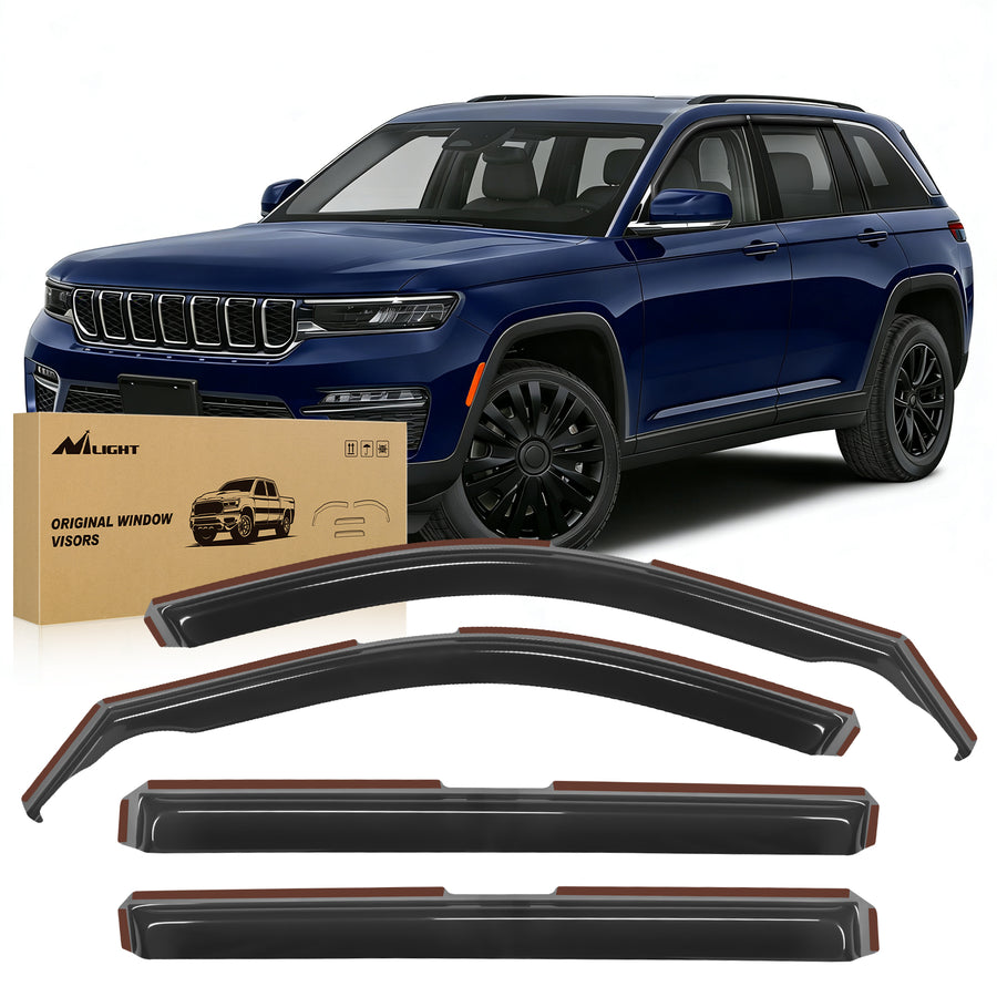 Nilight 4pcs Rain Guards For Jeep Grand Cherokee L 2021 2022 2023 2024 (3-Row Model Only)
