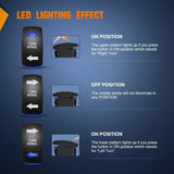 Nilight 4Pin Laser On/Off Turn Signal Rocker Switch Blue, view 3