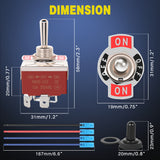 Nilight 4Pin Reverse Polarity Toggle Switch 2PCS 12V Momentary Rocker Switches 30A On Off On DPDT 3 Position Waterproof Boot Cap Jack Motor Control w/14 Gauge Wires, view 3