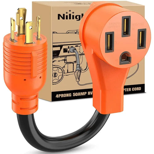 Nilight 4Prong 30AMP to 50AMP RV Generator Adapter Cord