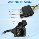 Nilight 4 Way Flat to 7 Way Round Trailer Adapter Plug, view 4