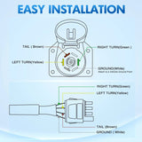 Nilight 4 Way Flat to 7 Way Round Trailer Adapter Plug, view 5