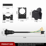 Nilight 4 Way Flat to 7 Way RV Trailer Blade Adapter Plug, view 6